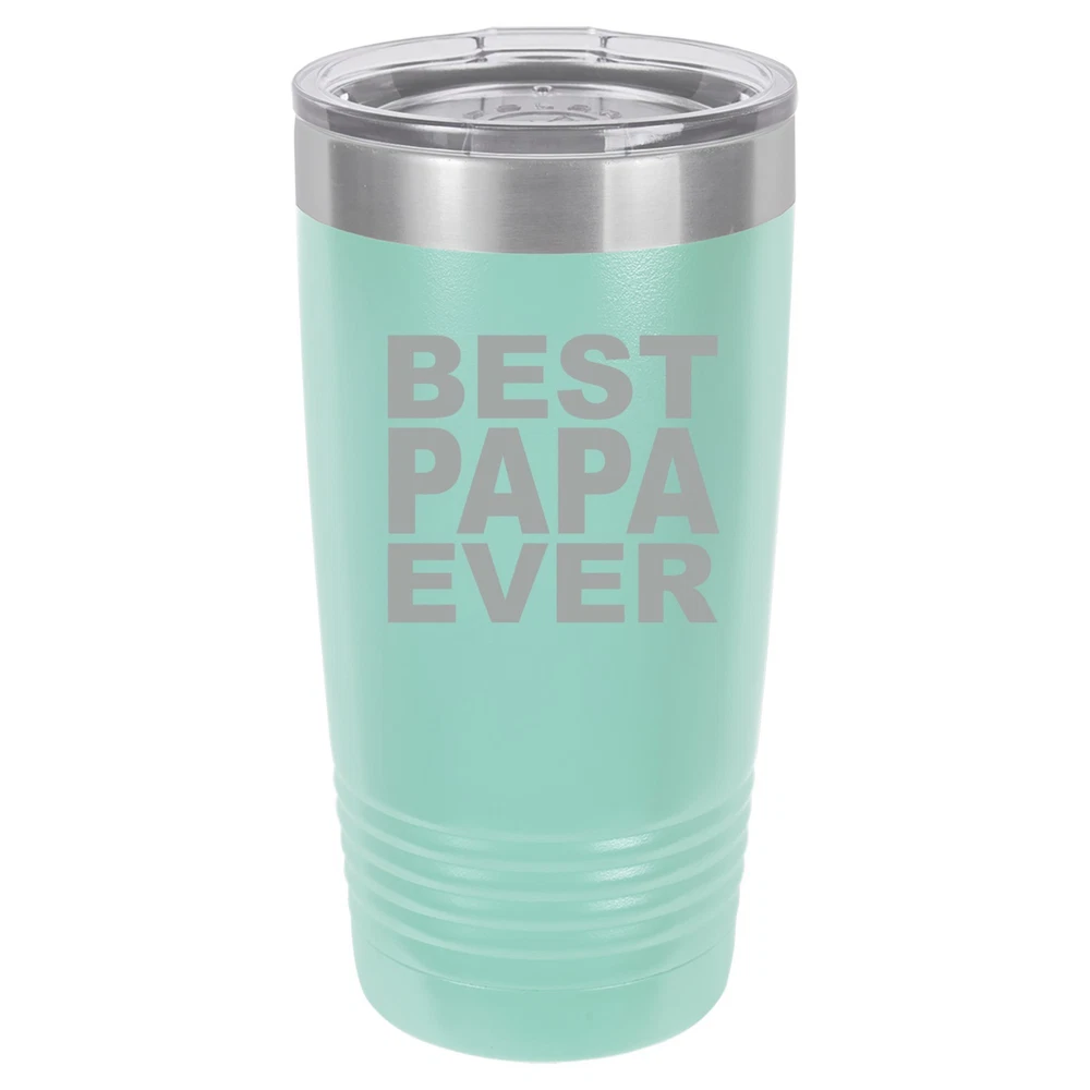 Tumbler 20oz 30oz Travel Mug Cup Vacuum Insulated Stainless Steel Best Papa Ever