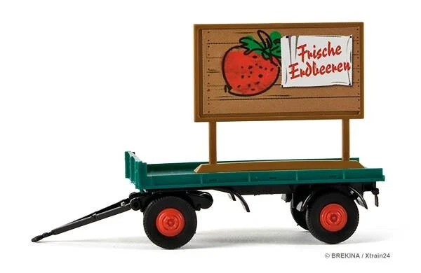BREKINA 55234 Anhänger Leicht Mit Schild Werbeschild - Ich 1:87 - Bild 1 von 1