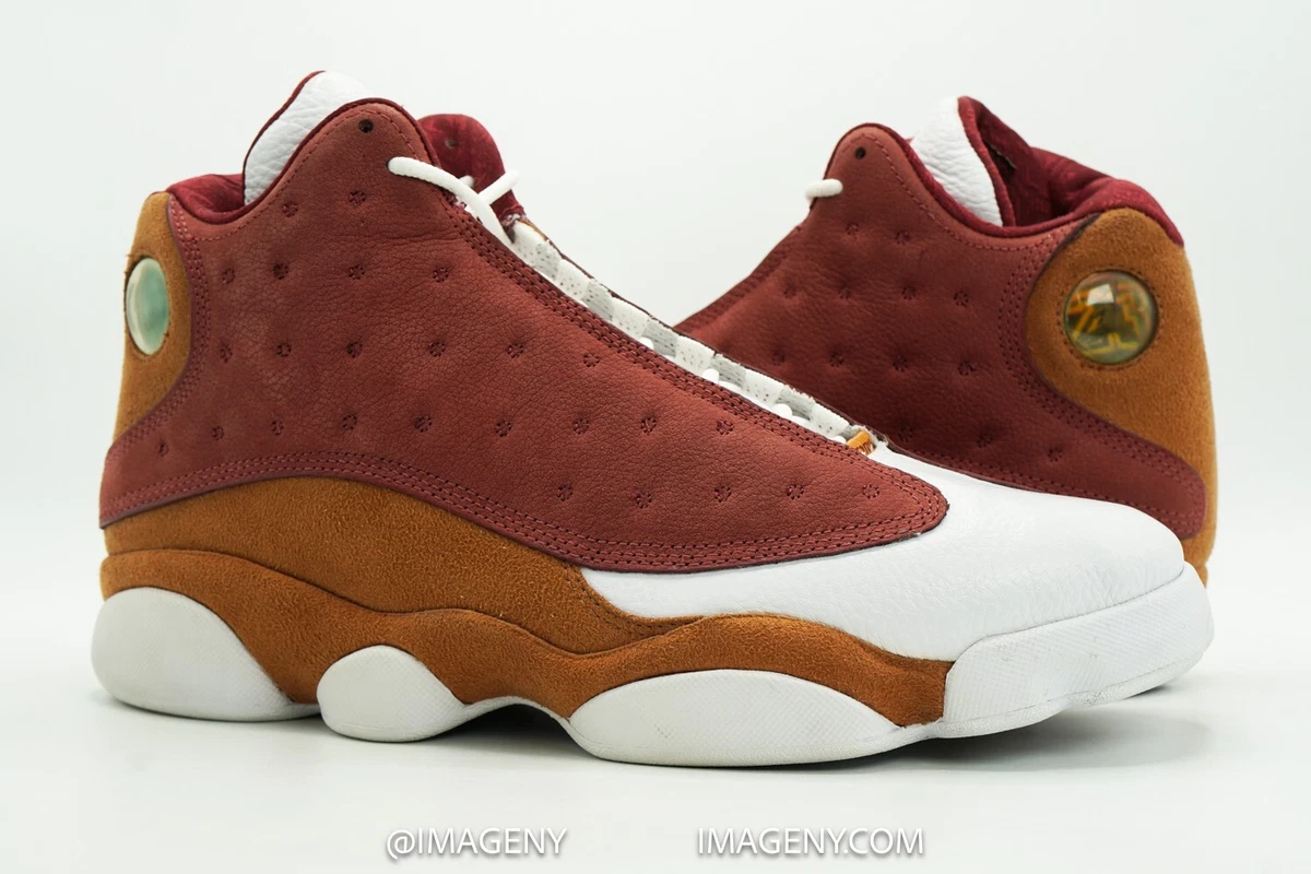 AIR JORDAN 13 XIII RETRO USED SIZE 9.5 BIN WHITE BURGUNDY DESERT CLAY 417212 601