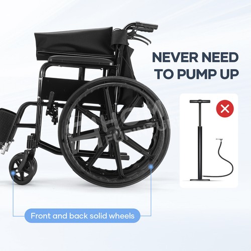 24" Wheelchair Mobility Disability Aid Lightweight Portable Auswheel Foldable - Picture 10 of 12