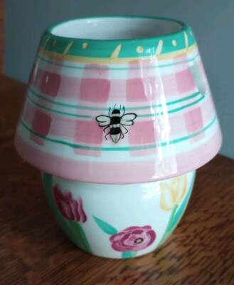 4'' Tulip Ceramic Candle Lamp Young's Inc. Regular Tea Or Battery Powered Lights