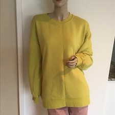 Lululemon Perfectly Oversized Crew Sweatshirt Terry Yellow Serpentine 8 AS IS