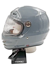 TORC T9 Pomona Retro Motorcycle Helmet Gloss Gray Size Small - T908:22