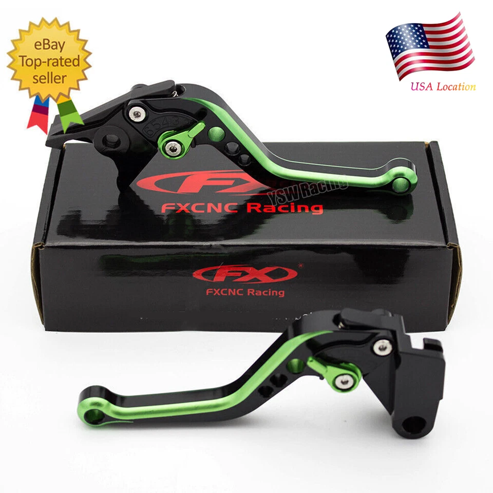 Palancas de embrague de freno cortas CNC para Kawasaki Ninja ZX6R zx636 2007 2008 2009-2018 Foto 2 de 4