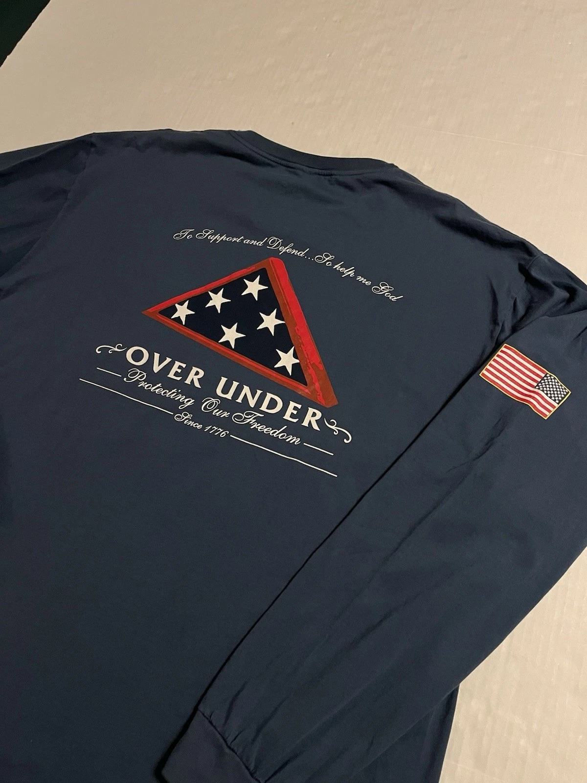 NEW Over Under Dog Flag Logo Sporting Lifestyle Long Sleeve T-Shirt XL Made USA image 1