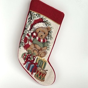 Teddy Bear Toys Needlepoint Christmas Stocking Classic Peking Handicraft