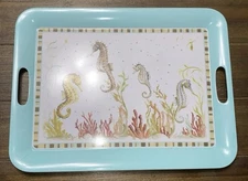 Dennis East Plastic Serving Trays With Seahorse Print (2)