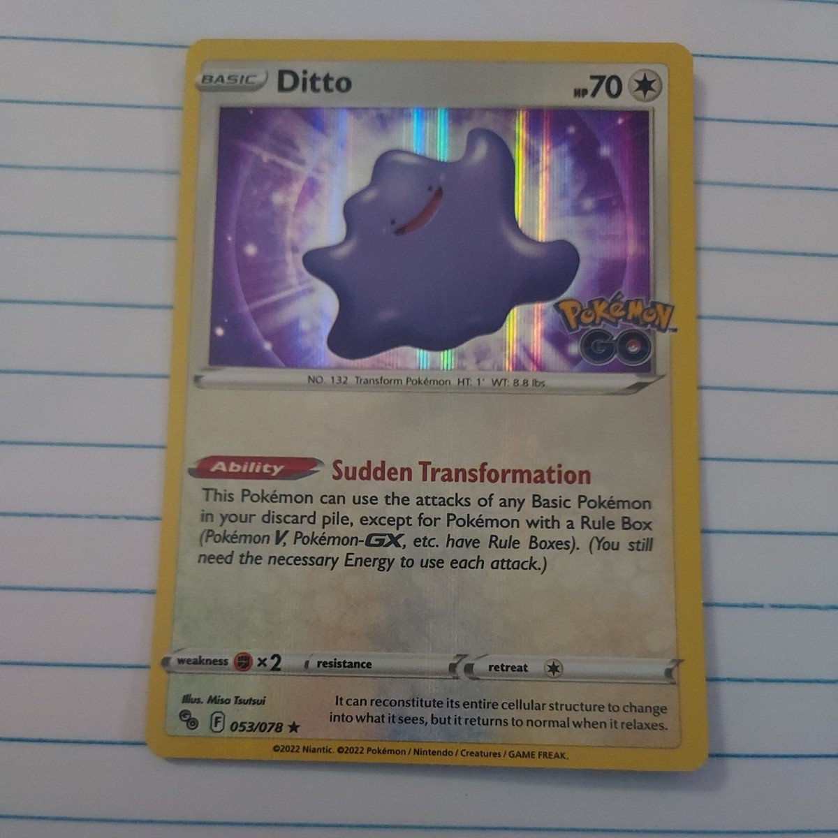 Ditto 053/078 Pokmon GO Holo Ditto 053/078 Pokmon GO Holo