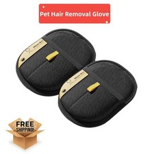 2PACK   Pet Grooming Hair Removal Glove for Cats Dogs, Reusable Fur Cleaner