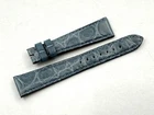 Genuine Blue Crocodile Leather Strap 19/14mm Handcrafted Spare Parts Watches New