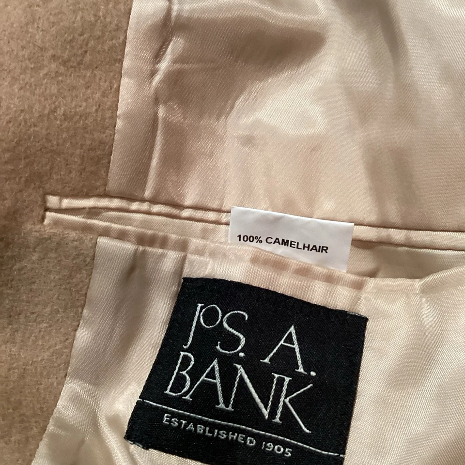 Jos банк Blazer мужской 40L желтовато-коричневый 100% верблюда волос 2 пуговицы Sport пальто куртка - Изображение 3 из 4