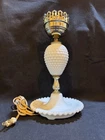 Vintage White Milk Glass Hobnail 1950s, 60s WORKS Fenton (I Think) Table Lamp