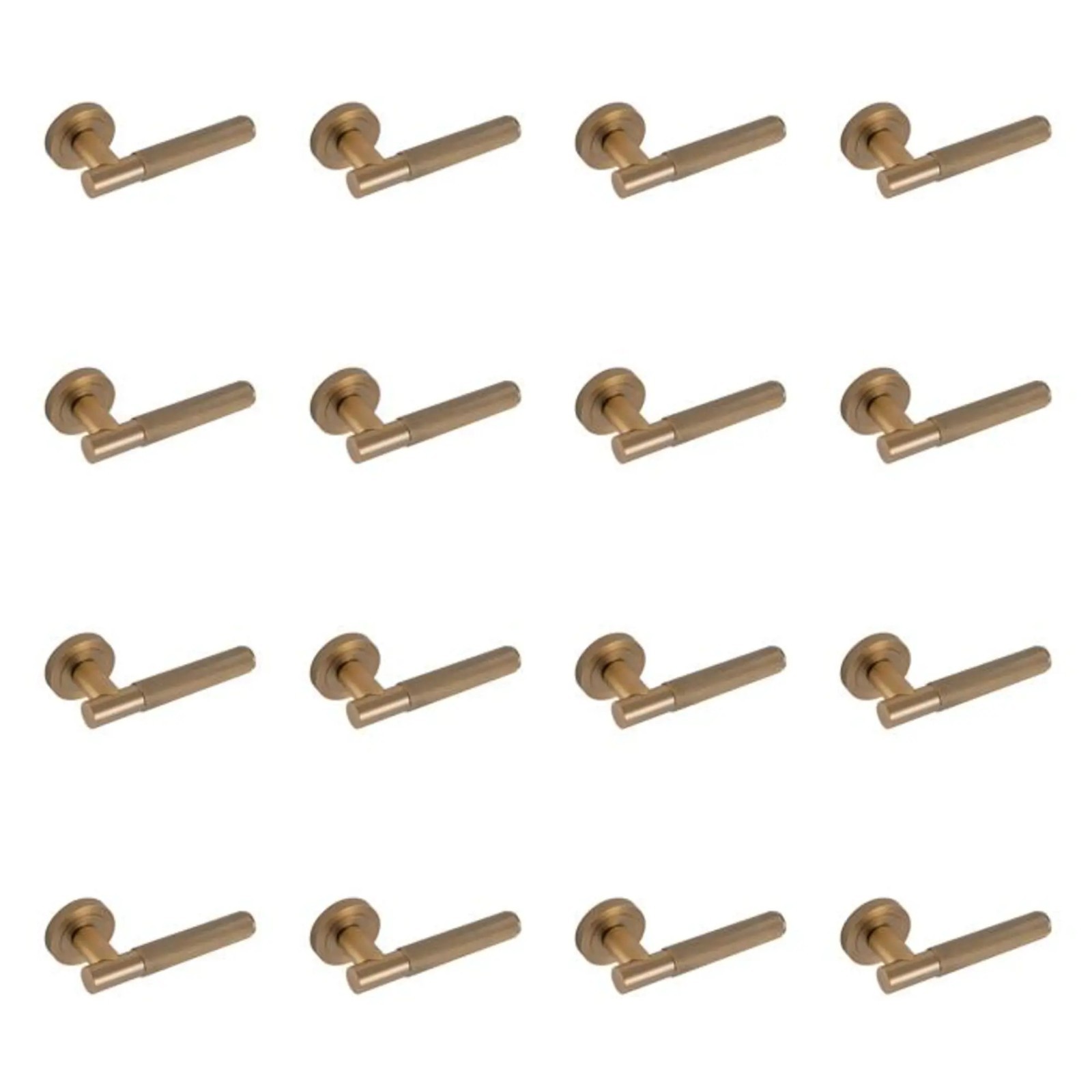 Eclipse Knurled Lever on Rose - Matt Antique Brass - 8 Pairs
