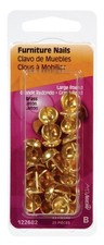 Hillman 122682 Brass-Plated Round Head Furniture Nails Large Pack of 6