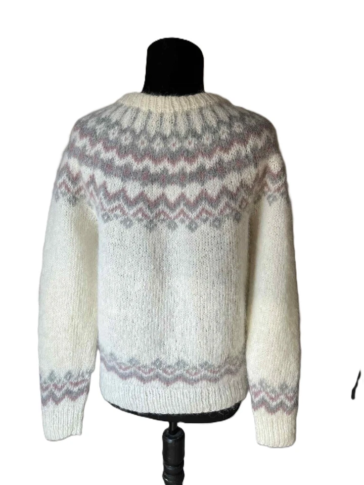 handgestrickter weicher Fair Isle Pullover 100 % alpaka gr.M - Bild 3 von 3
