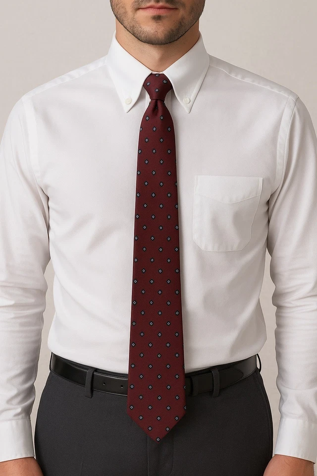 Corbata geométrica vintage USAir borgoña - Hecha en EE. UU. por Anthony Ent. – 57x3 Foto 4 de 4