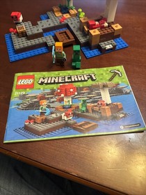 LEGO Minecraft 21129, The Mushroom Island, Complete Set w/ Manual (No Box)