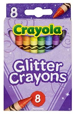 Crayola Glitter Crayons 8 Count Kids Colorful Art Supplies Set