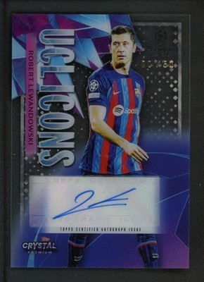 2023 ROBERT LEWANDOWSKI 50/50 AUTO TOPPS CRYSTAL PREMIUM UEFA CHAMPIONS LEAGUE