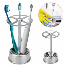 Stainless Steel Toothbrush Holder Toothpaste Stand Bathroom Organizer Freestand 