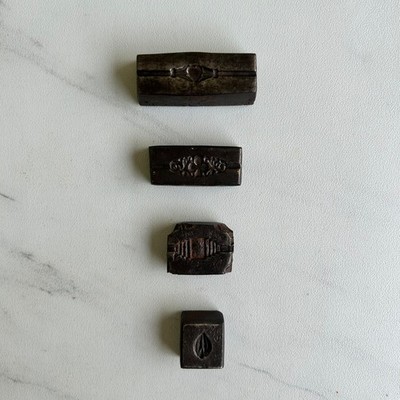 Vintage Original Schmuckherstellung Eisenform Stempel Stanze Set 4 Stempel...