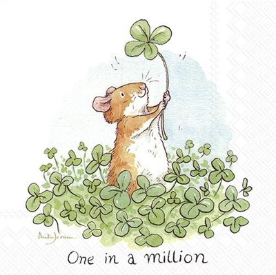 20 Servietten One in a Million Glück Silvester Maus Kinder Tischdeko 33x33cm
