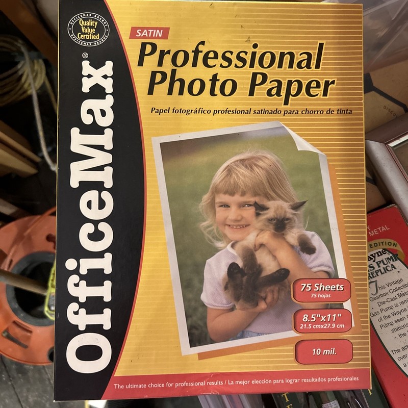 Professional Picture Photo Paper 75 Sheets Satin 8.5x11" New Sealed 10 Mil