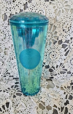Starbucks December 2021 Blue Iridescent Dome Top Cold Cup Tumbler Venti 24oz