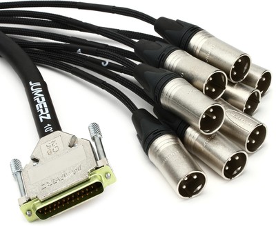 JUMPERZ JDB25-XLRM-10 8-channel DB25 to XLR Male Pro Studio Snake - 10'