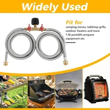 5 Feet Propane 2 Way Splitter Adapter Hose For QCC1 / Type1 20lbs Gas Tank