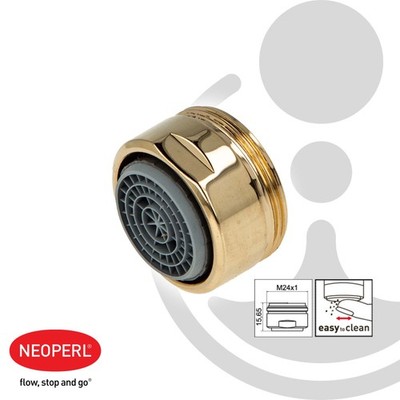 NEOPERL CASCADE SLC Strahlregler vergoldet, M24x1, A = 13.5 - 15 l/min, 01070896