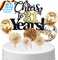 Tortendeko Cheers 31 Years Deko Kuchen Topper 31. Geburtstag Frau, Cake Topper 3