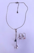 Parure Swarovski – Pendentif (Crystal clair & Black Diamond) + Boucles D’oreille