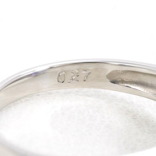 Platinum 900 ring 10 size Sapphire 0.27 Diamond About4.2g Free shipping Used - Afbeelding 7 van 7