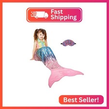 Catalonia Mermaid Tail Blanket with Sleep Mask, Wearable Blanket for Girls