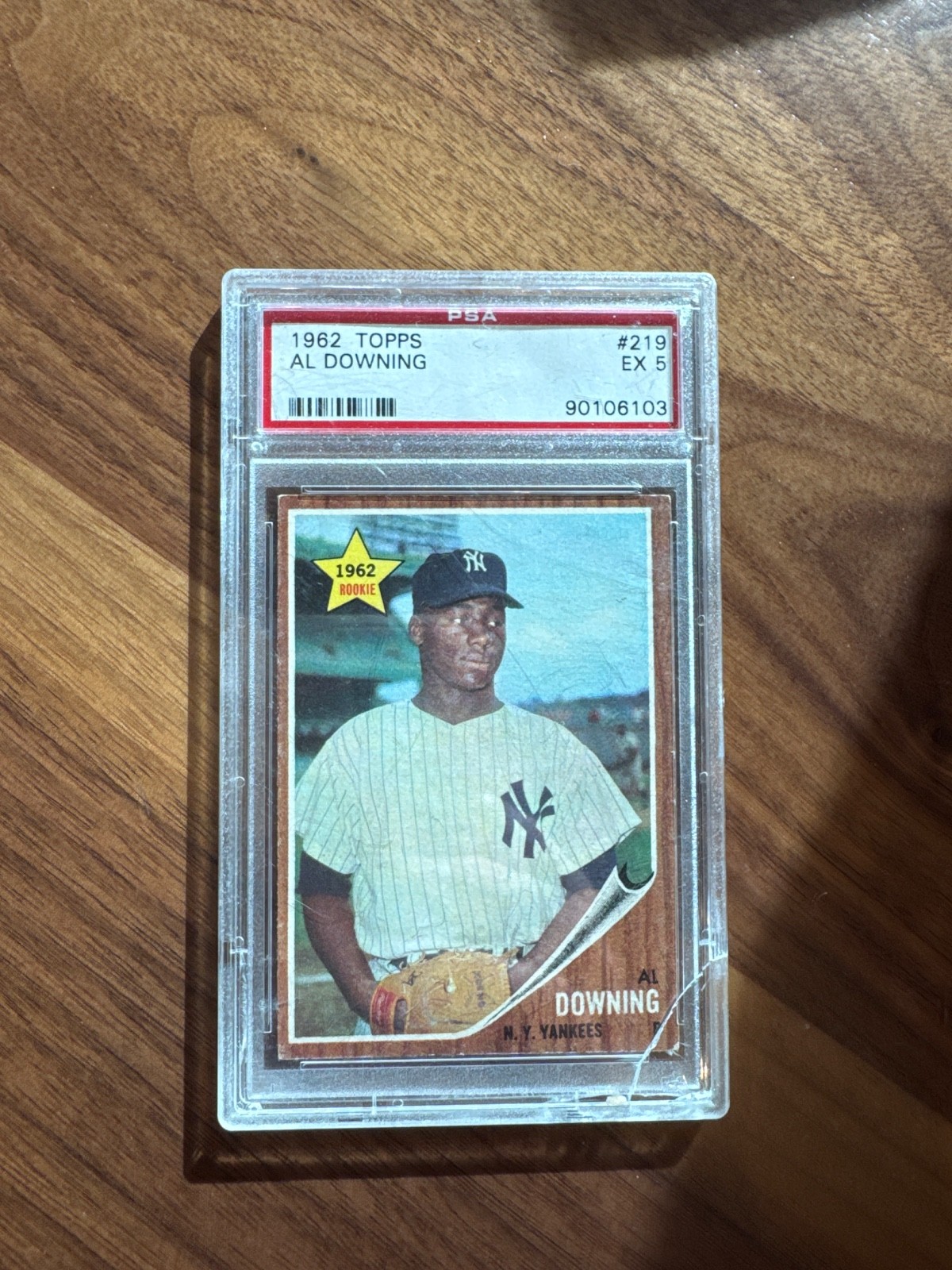 1962 Topps - Al Downing #219 ROOKIE Psa 5 Yankees