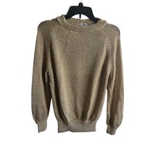 Vintage Carolyn Eve for Bergdorf Goodman Deadstock Gold Lurex Knit Top Sz S/M