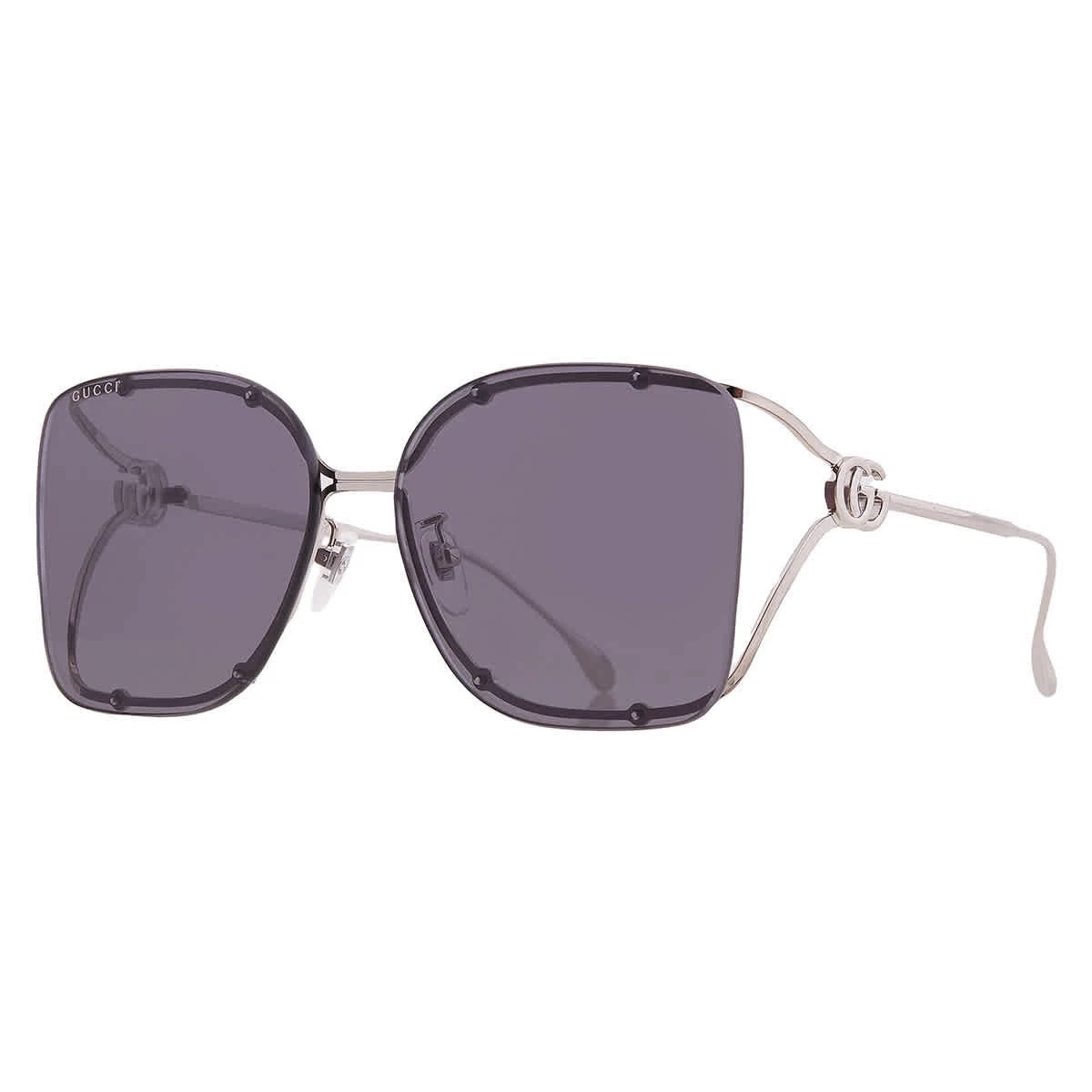 Gucci Women\'s Purple Rectangle Sunglasses with Gold Interlocking G Gucci Purple Plastic Frame Sunglasses for Women for sale | eBay main image 2