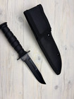 Survivor Mini Bowie Fixed Blade Knife Black Plain Edge Rubber Handle + Sheath — photo 4