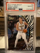 2017 Panini Select Zebra Prizm #30 Nikola Jokic