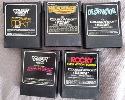 VINTAGE  * COLECO VISION *  VIDEO GAMES - ROCKY / DESTRUCTOR / BUCK RODGERS ++