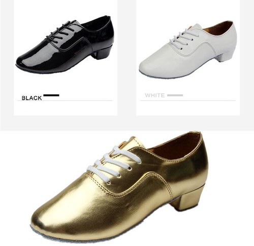 Zapatos de baile de salsa suaves con cordones de ritmo latino para hombre y niño ~