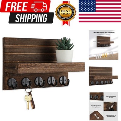 Key Holder for Wall, Decorative Key and Mail Holder with Shelf Has Large Key ...