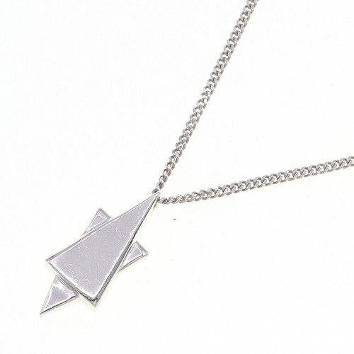 GUCCI Sterling Silver Star of David Chain Necklace No Box Near Mint From Japan