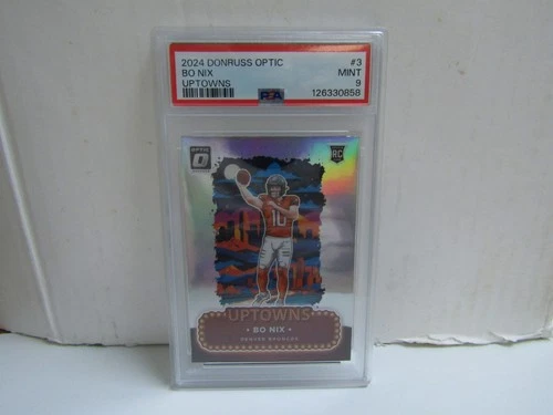PSA9 2024 Panini Donruss Optic #3 Bo Nix Uptown RC Broncos