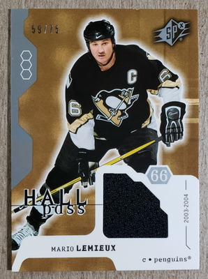 2003-04 SPx Hall Pass Mario Lemieux Game Used Jersey /75