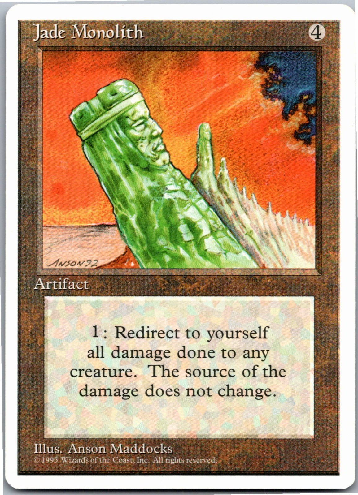 Jade Monolith - R - MTG: Fourth Edition (4ED - ) 1995 [LP]