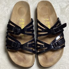 Birkenstock Granada Black Patent Birko-flor Sandals Womens 39 L8 M6 Regular