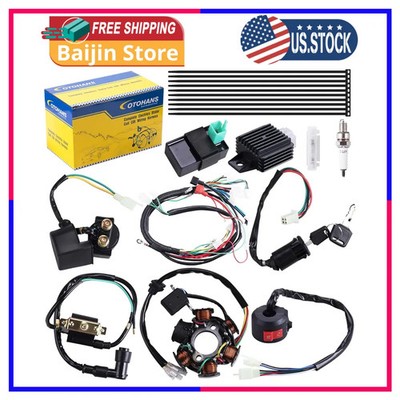 Complete Wiring Harness Kit 50cc 110cc 125cc ATV Go Kart Pit Bike Quad Parts