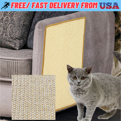 Cat Scratching Pad Couch Furni Protector Sisal Mat Hook Loop Closure 30x40cm